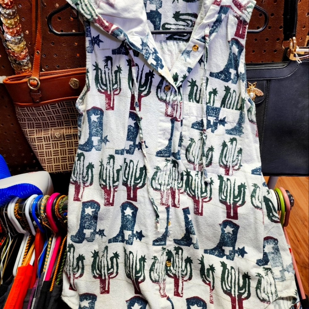 Vintage Women's Western Shirt with Hodie